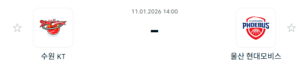 [대한민국 KBL] 1월11일 수원 KT 소닉붐 vs 울산 현대모비스 피버스 분석 중계