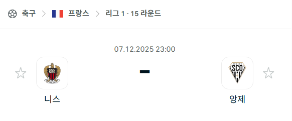 [프랑스 리그앙] 2025년12월07일 니스 vs 앙제 분석 중계