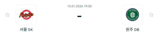 [대한민국 KBL] 1월13일 서울 SK 나이츠 vs 원주 DB 프로미 분석 중계
