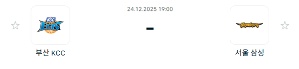 [대한민국 KBL] 12월24일 부산 KCC 이지스 vs 서울 삼성 썬더스 분석 중계