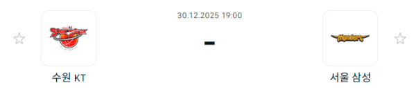 [대한민국 KBL] 12월30일 수원 KT 소닉붐 vs 서울 삼성 썬더스 분석 중계