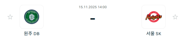 [대한민국 KBL] 2025년11월15일 원주 DB 프로미 vs 서울 SK 나이츠 분석 중계