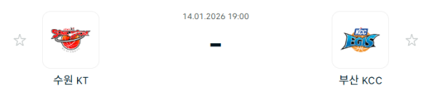 [대한민국 KBL] 1월14일 수원 KT 소닉붐 vs 부산 KCC 이지스 분석 중계