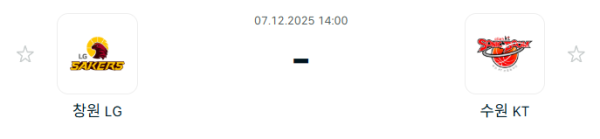 [대한민국 KBL] 2025년12월07일 창원 LG 세이커스 vs 수원 KT 소닉붐 분석 중계