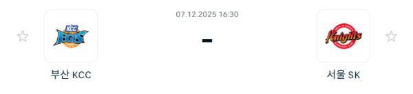 [대한민국 KBL] 2025년12월07일 부산 KCC 이지스 vs 서울 SK 나이츠 분석 중계