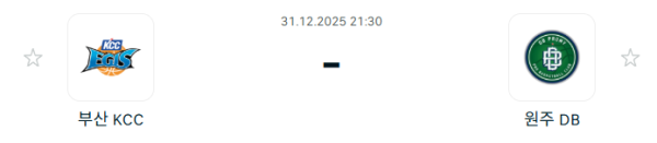 [대한민국 KBL] 12월31일 부산 KCC 이지스 vs 원주 DB 프로미 분석 중계