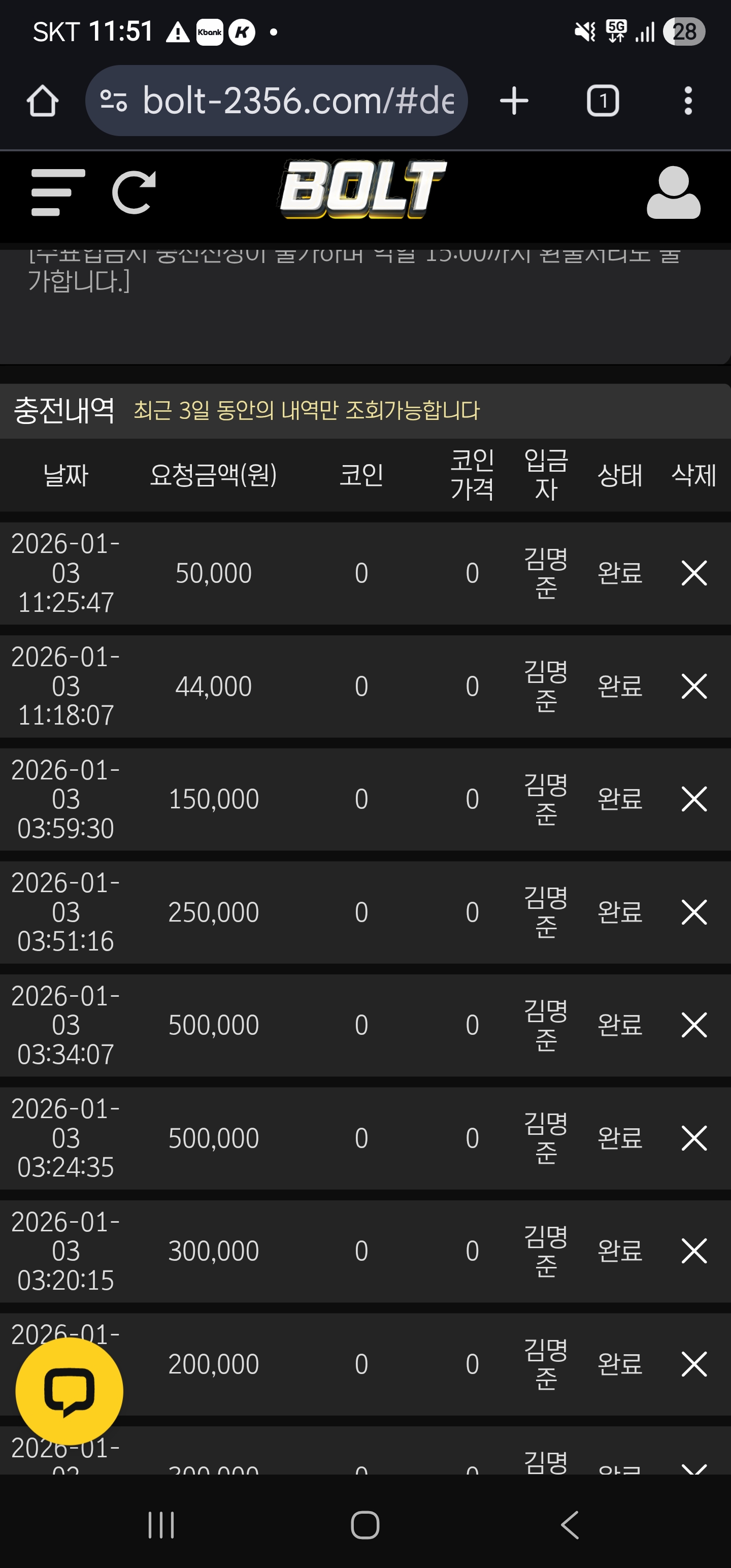 볼트 놀러오세용