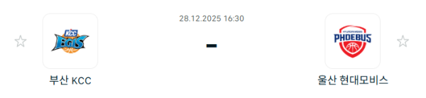 [대한민국 KBL] 12월28일 부산 KCC 이지스 vs 울산 현대모비스 피버스 분석 중계